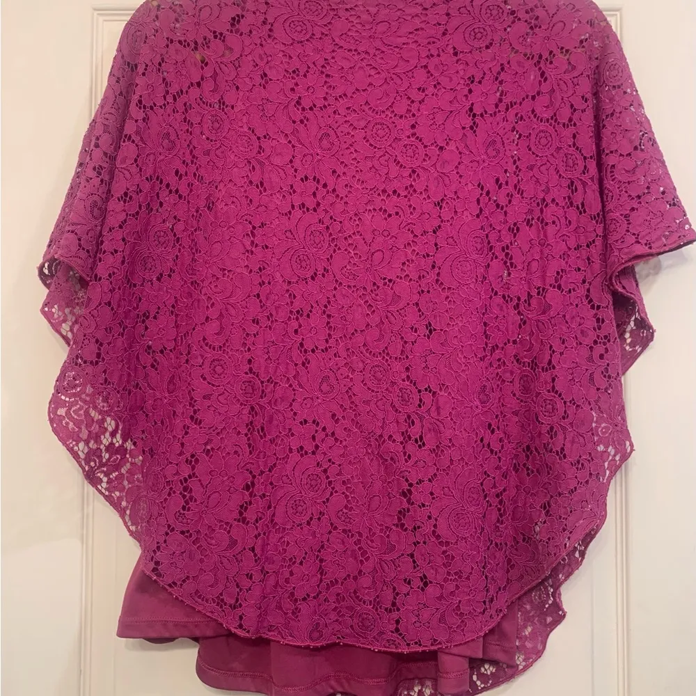 Simply Emma Laced Top w/ Underneath Tank Top Fuchsia/Purple 3X Blouse. 1891 Pink - Image 6