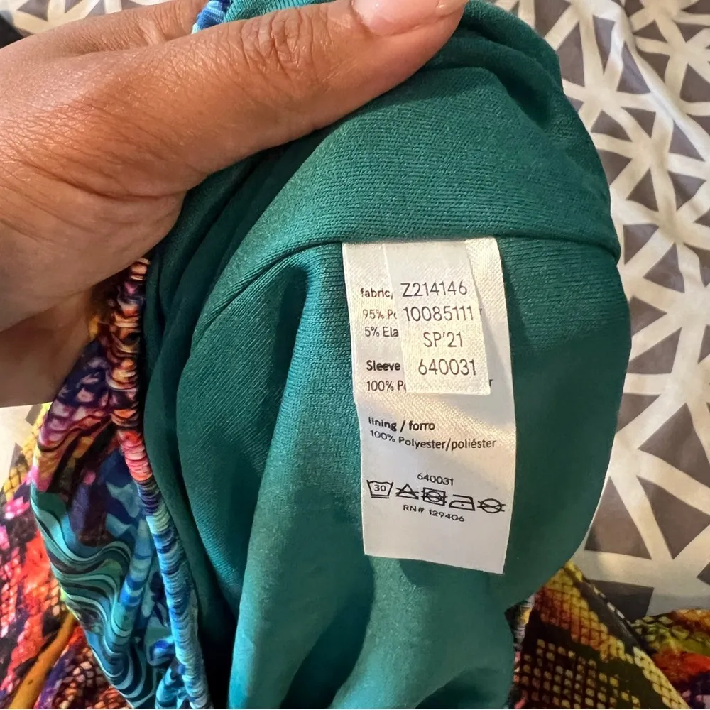 Venus Multicolor Mixed Prints Snake Leaf Feathers Sheer Sleeve Cold Shoulder Top - Image 9