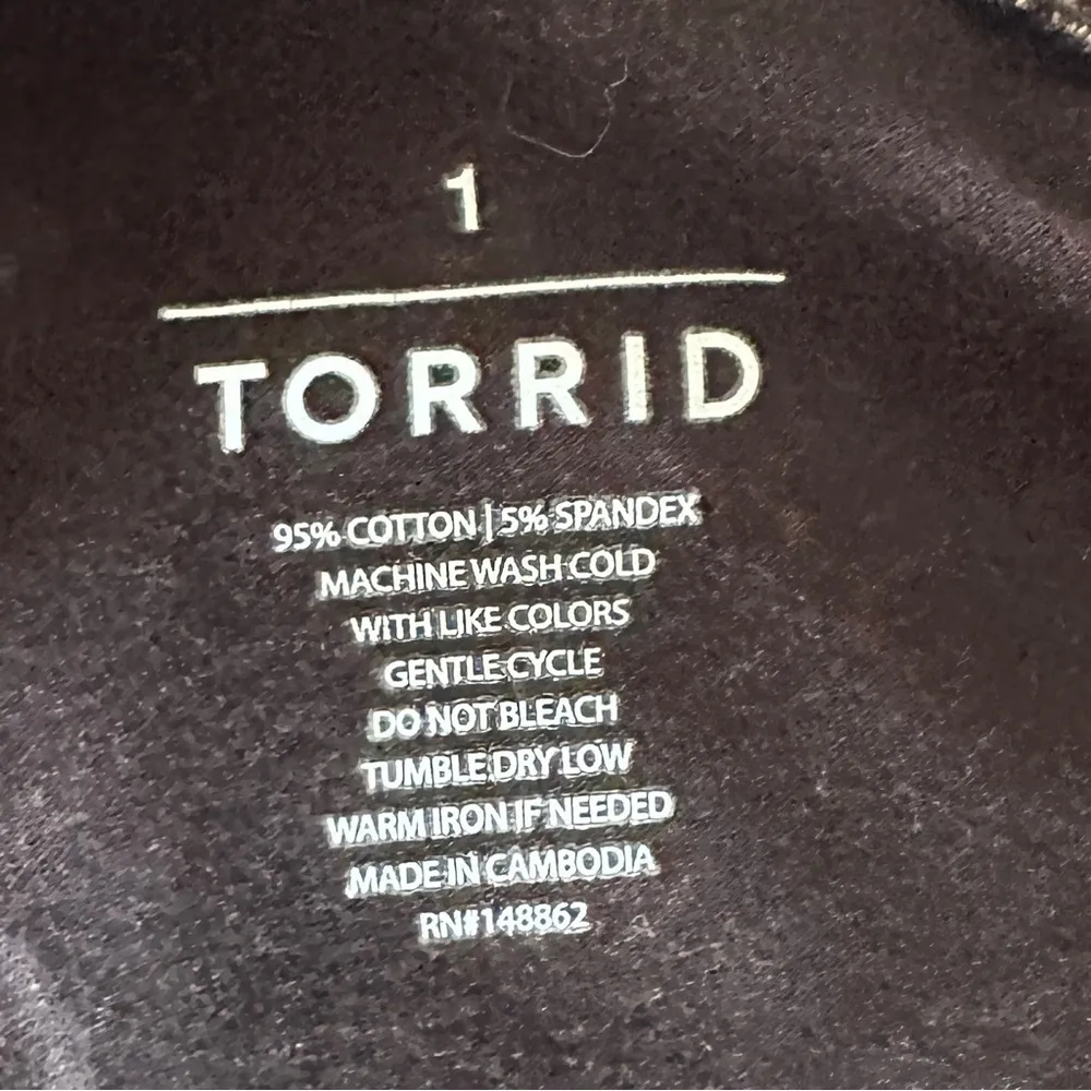 Torrid Black Floral Leggings 1 1X Stretchy Workout Cotton Spandex Ankle Length - Image 6