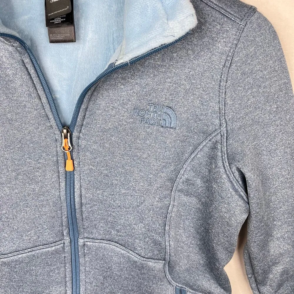 The North Face powder blue full zip jacket front pockets women's size small - Image 2