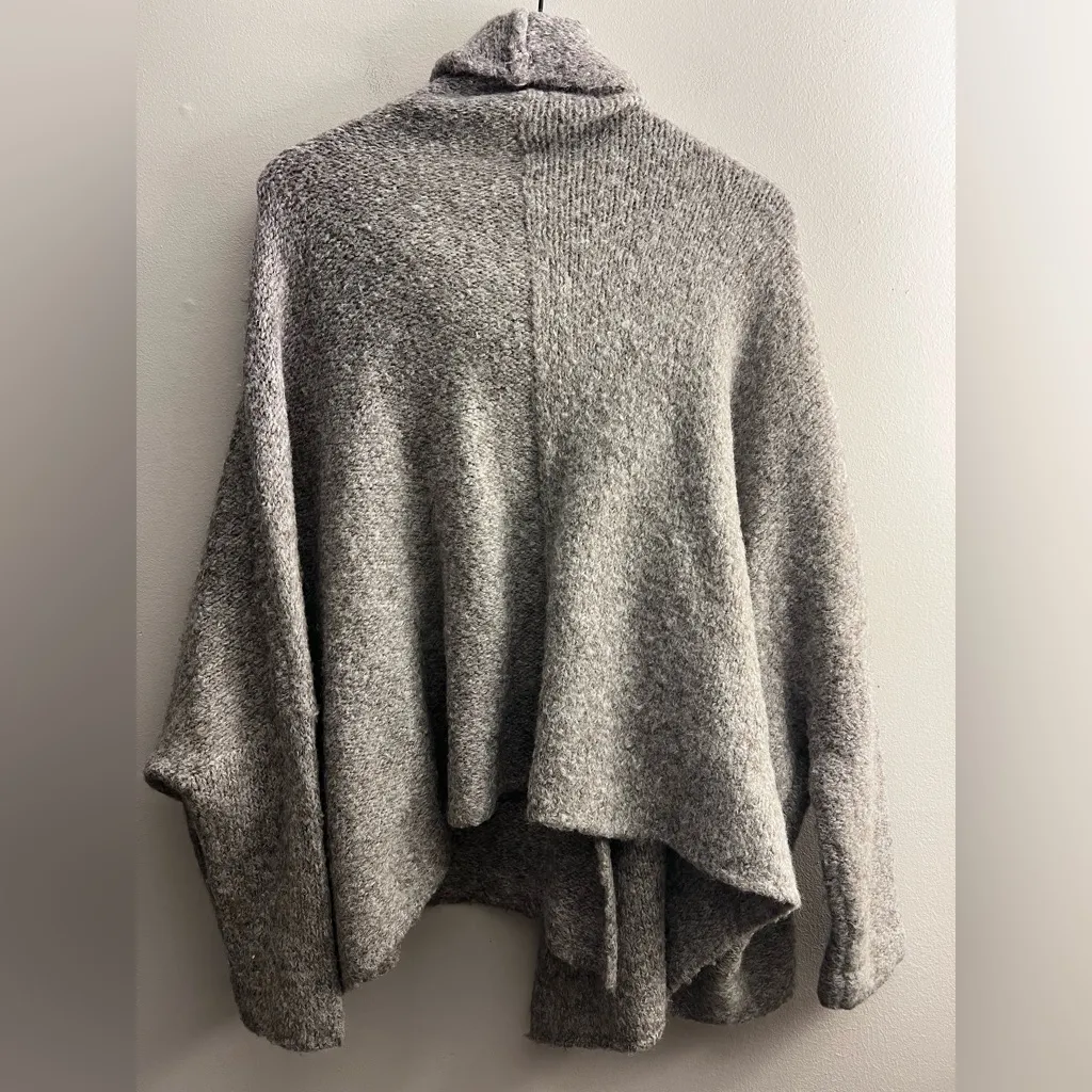 Free People Womens Oversized Cardigan Sweater XS/S  Grey Boho Shawl Collar cozy - Image 2