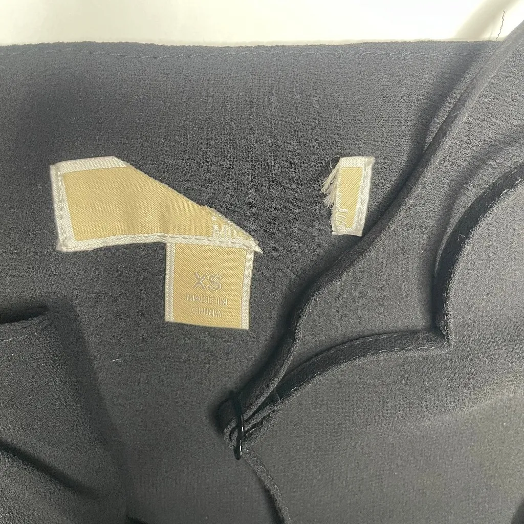 MICHAEL Michael Kors Black White Ruffled Embellished Midi Slip Dress Sz XS - Image 11