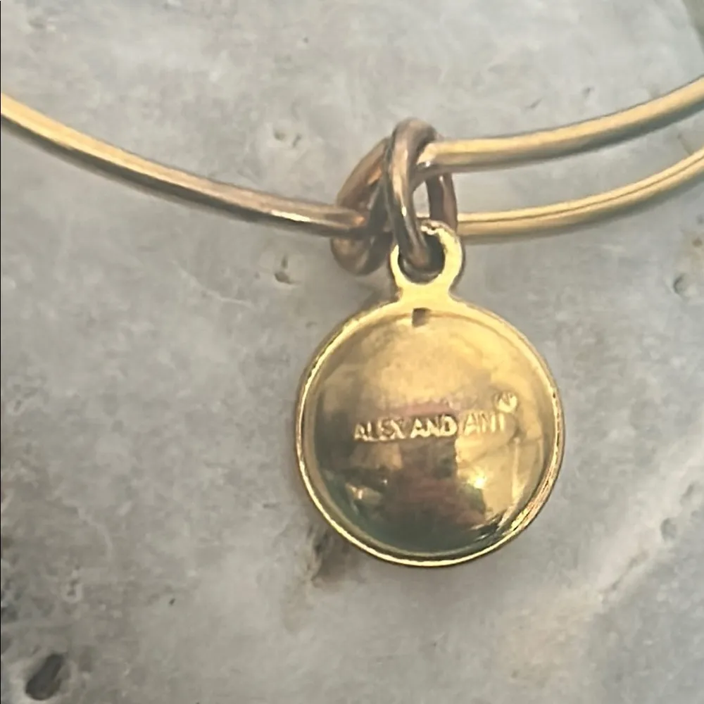 Alex and Ani September Birthstone Sapphire Crystal Charm Bangle Bracelet - Image 5