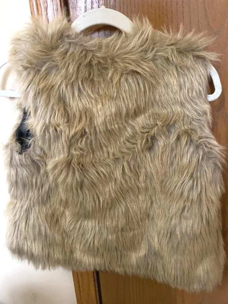 Faux Fur Vest Brown Size M - Image 2