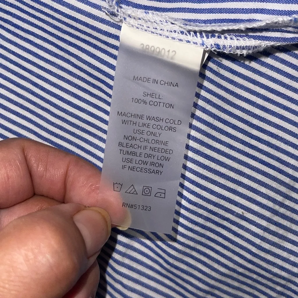 COURT & ROWE Blue Button Down Shirt Classic Style Size L - Image 8