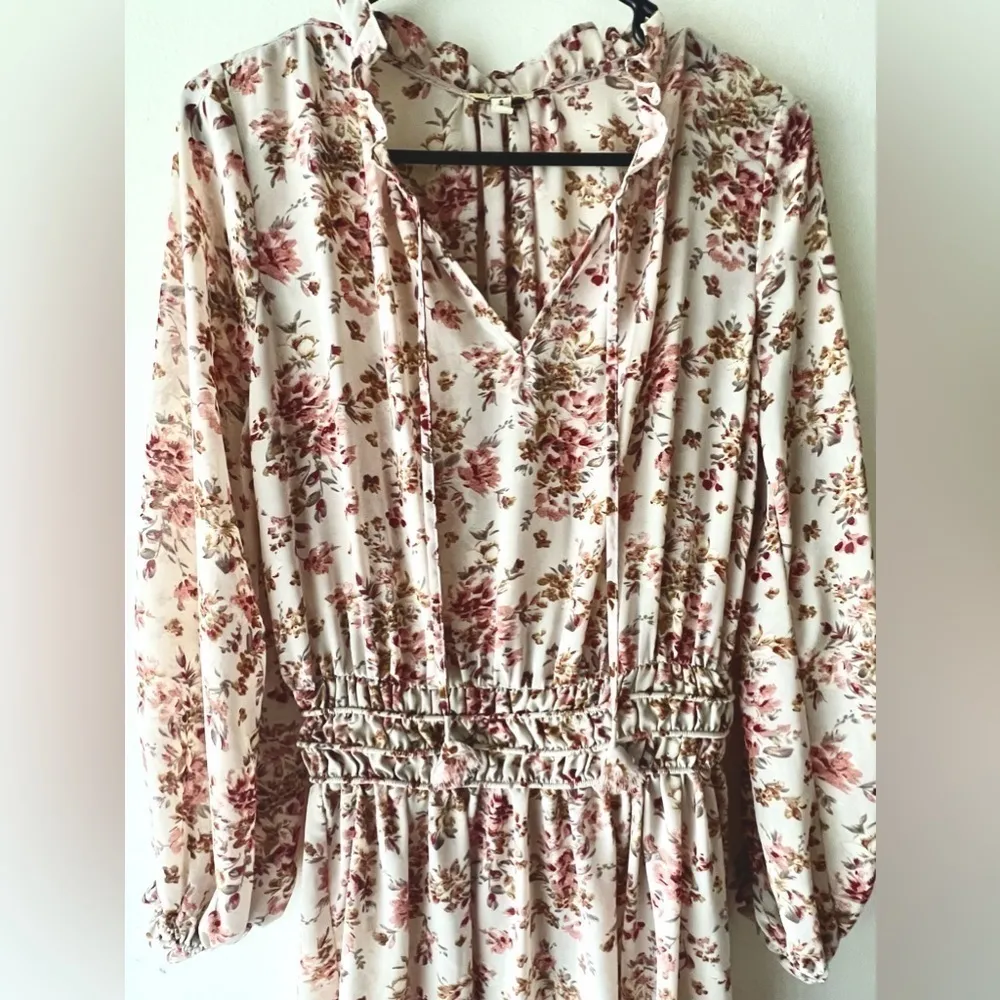 Floral Bohemian Longsleeve Dress size Small NWOT - Image 3