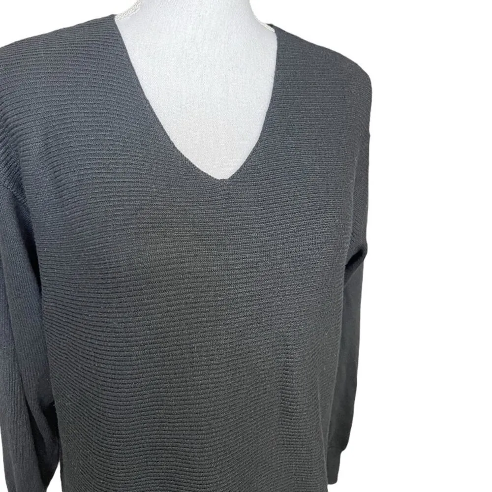 Ella Moss  black v-neck sweater neutral minimalist - Image 4