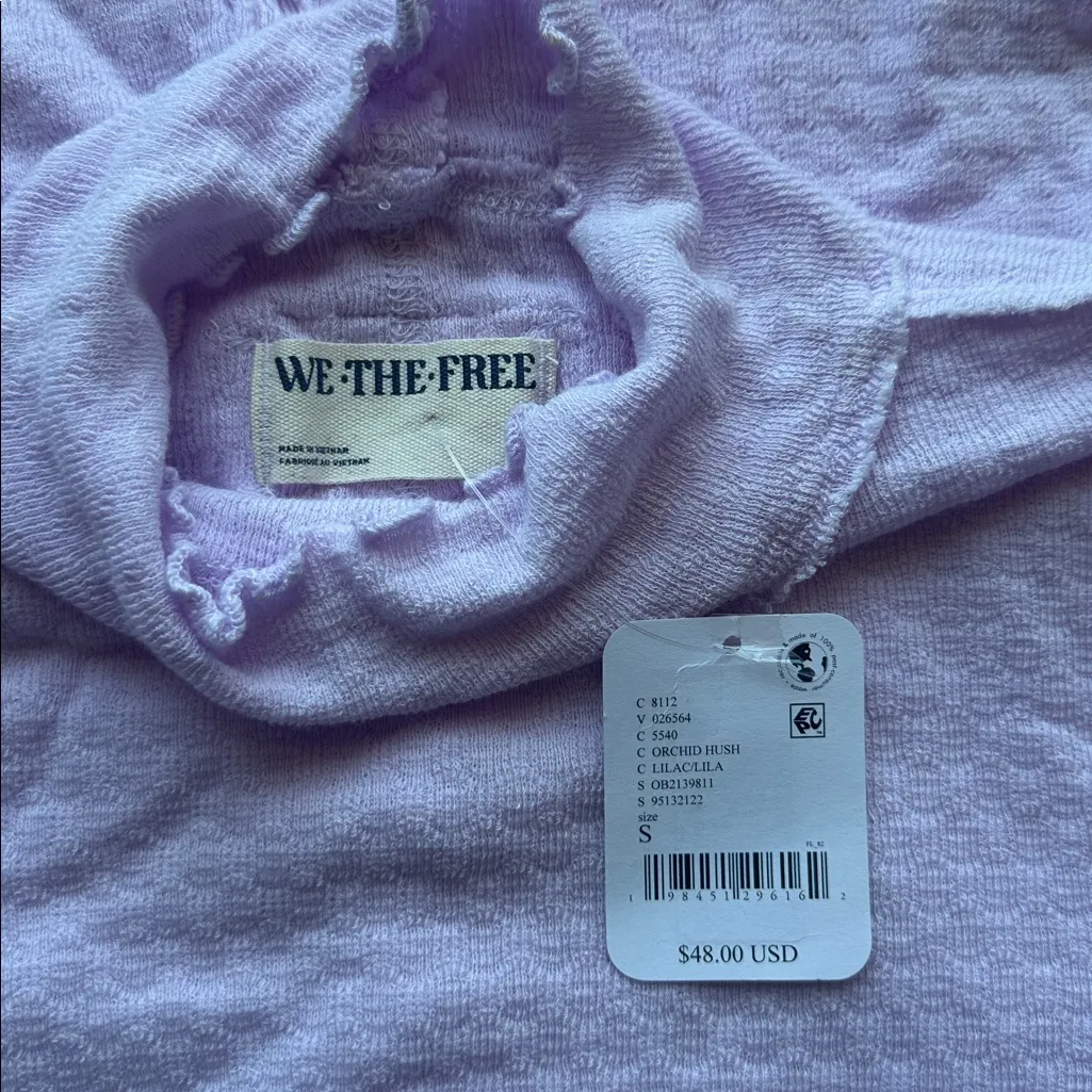 #3 NWT Free People Sara Pointelle Turtleneck in Orchid Hush - Image 6