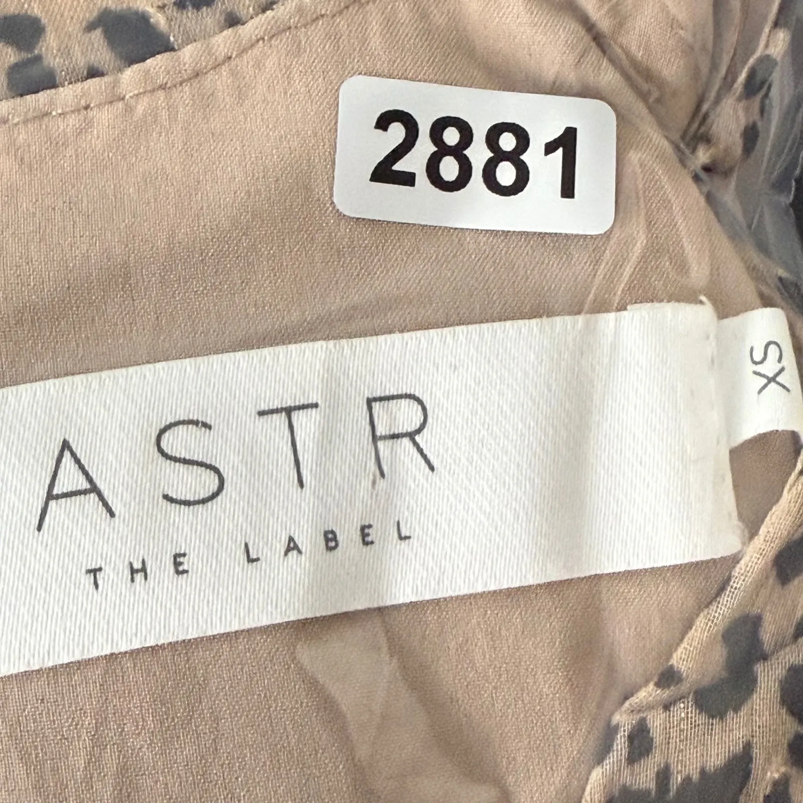 ASTR The Label‎ Dottie Midi Dress Animal Print Ruched Long Sleeve XS Brown - Image 15