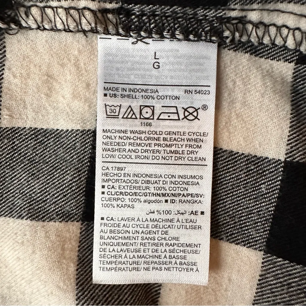 Old Navy The Tunic Shirt Black and White Buffalo Plaid Women’s Size Large - Image 6