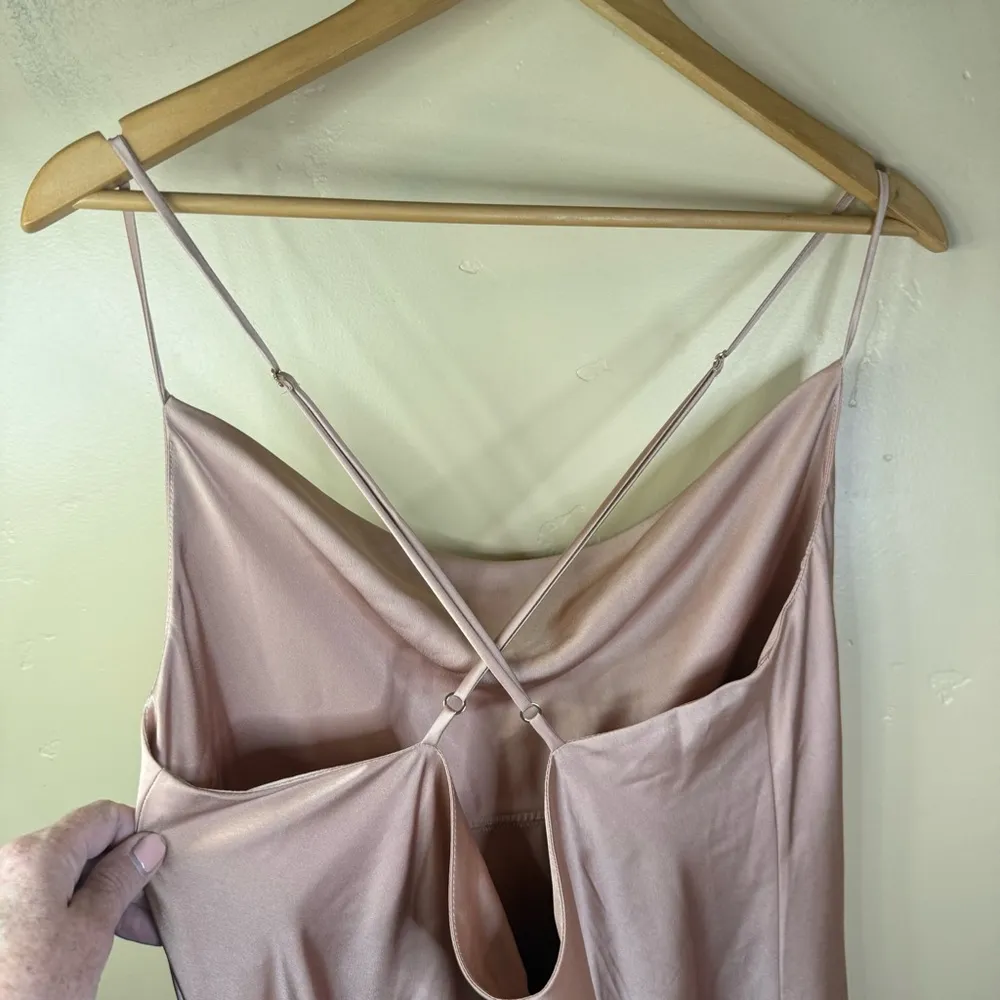 Show Me Your Mumu Verona Cowl XXL Champagne Luxe Satin Pink Dress Formal Wedding - Image 9