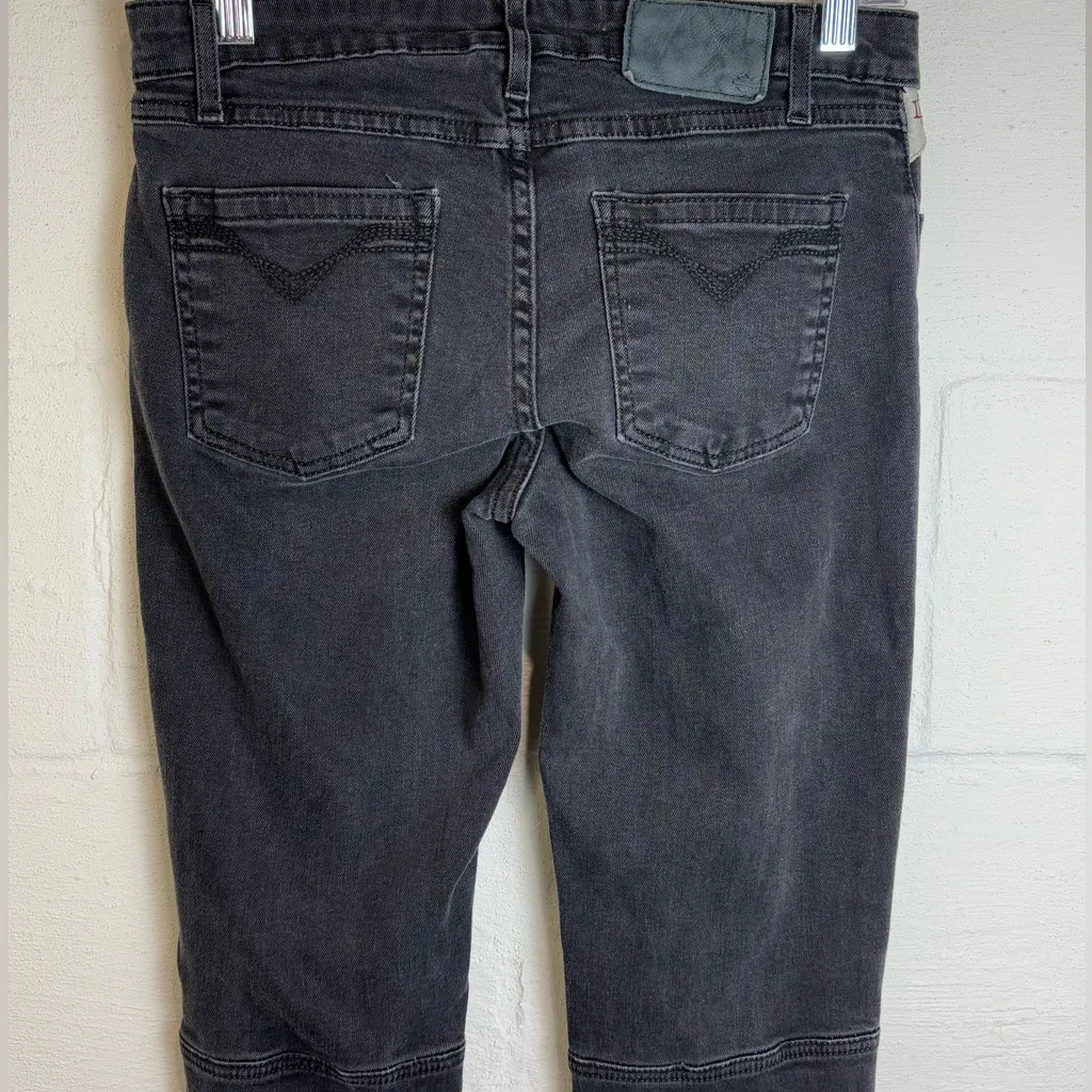 Harley Davidson Woman’s Black Denim Grunge Goth Basic Casual Skinny Jeans Sz 27 - Image 7