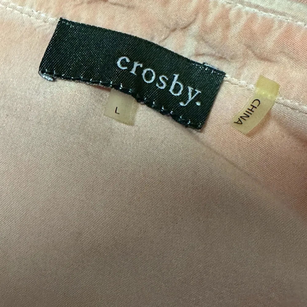 Crosby Rayon Coral Button Up Top 3 Quarter Sleeve Soft Comfort Blouse Womens L Orange Size L - Image 5