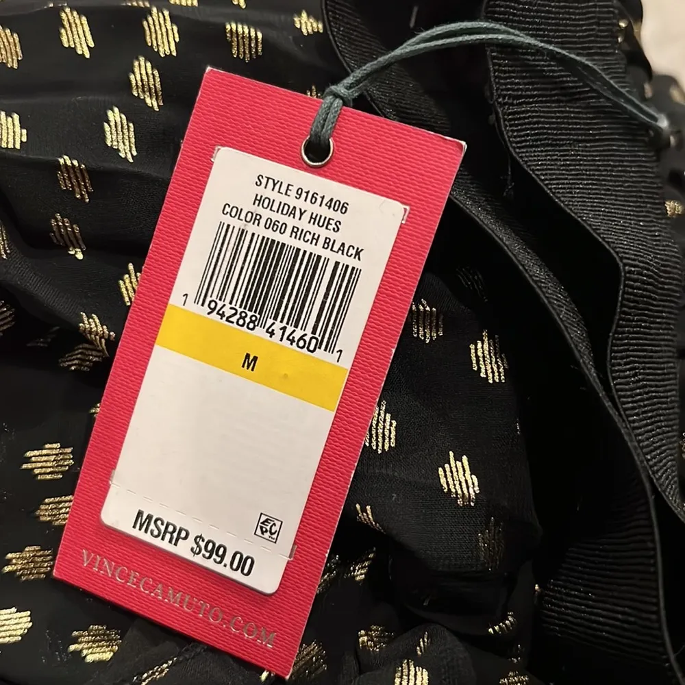 Vince Camuto Pleated Chiffon Foil Dot Maxi Skirt Size M New w/Tag - Image 6