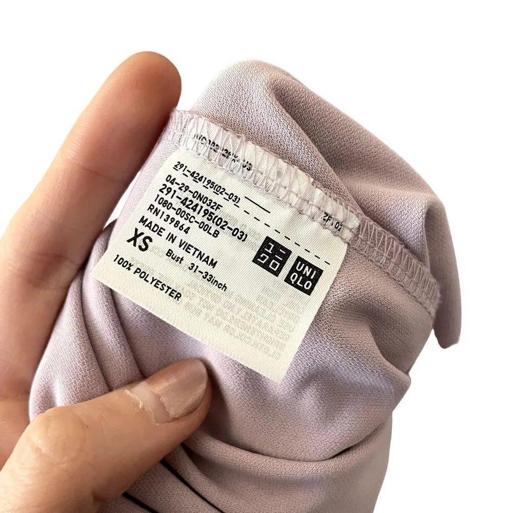 Uniqlo pink purple bridesmaid dress vneck wrap short sleeved ruched formal dress - Image 7