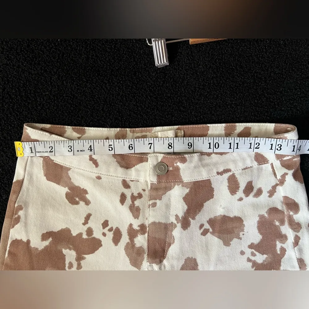 Altar’d State Cow Print Fringe High Rise Flares Size M - Image 8