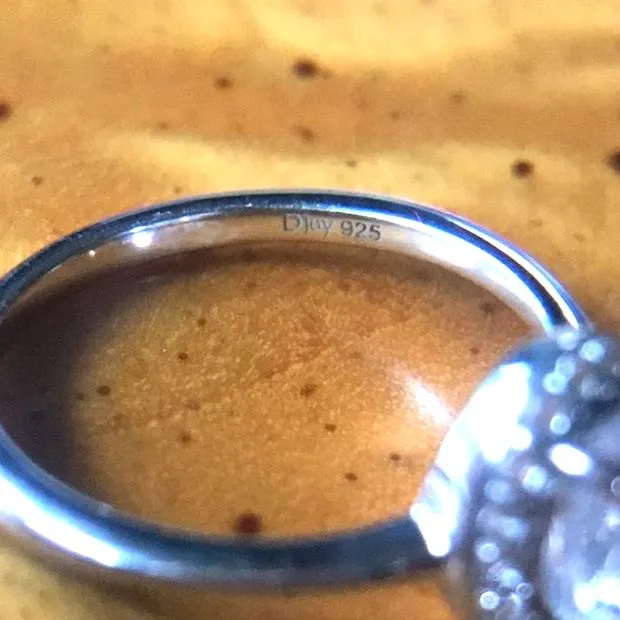 Natural White Topaz Sterling Silver Halo Ring Size 6 - Image 5