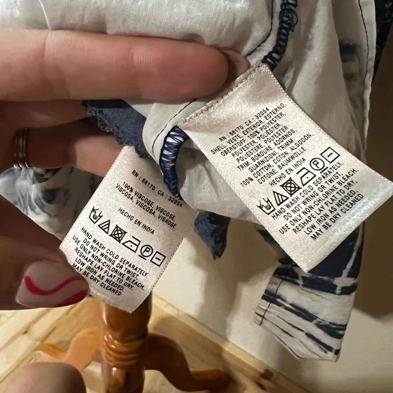 Meadow Rue | Anthropologie Blue White Tie Dye Dress Size 2 Belt Flowy lined - Image 7