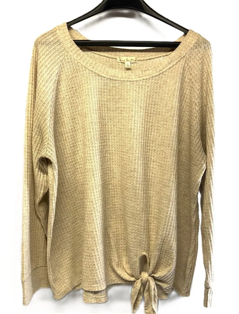 Light Beige, nine britton, Waffle Knit Sweater, Women's XXL-Plus Size - Image 1
