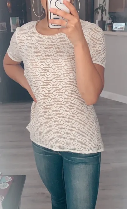 BCBGMAXAZRIA White Lace Top  - Image 2