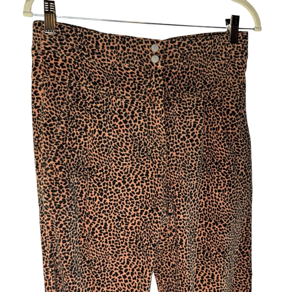 Anthropologie Kalea Animal Print High Rise Corduroy Barrel Jogger Pants XS - Image 3