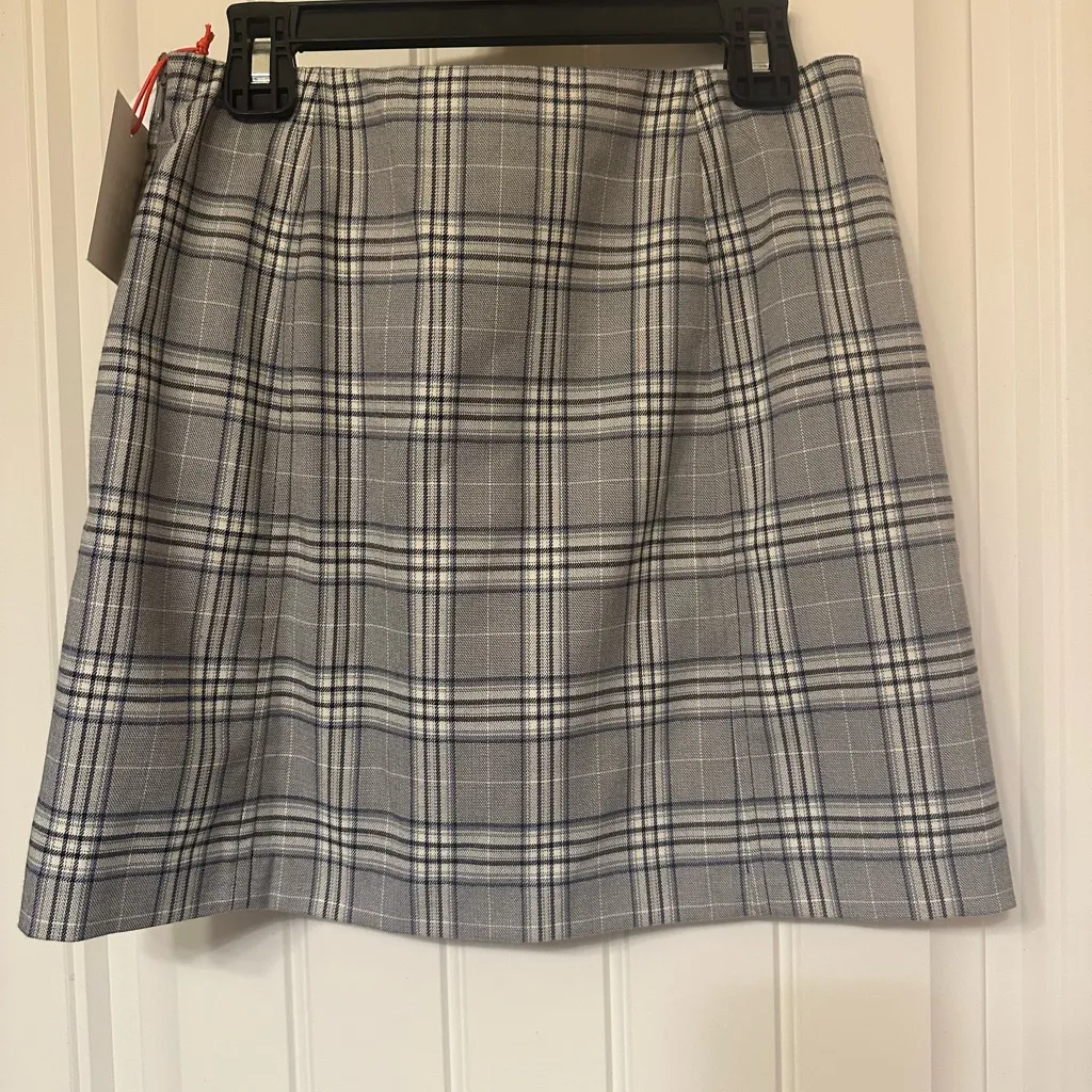 Open Edit Gray Pleated Mini Pencil Skirt for Work - Image 4