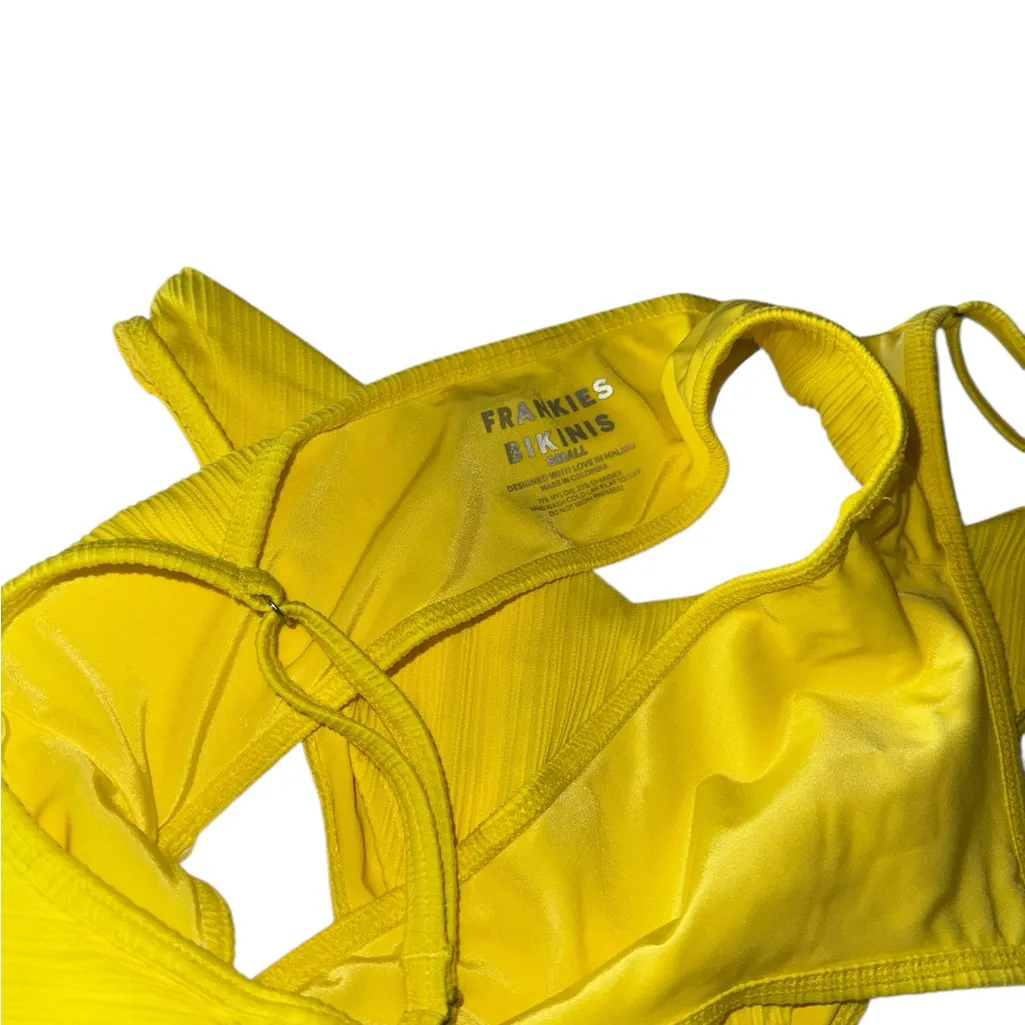 NWT  Frankie’s Bikinis SET x REVOLVE Dallas Plisse Top Pina Colada  Enzo Bottoms - Image 7