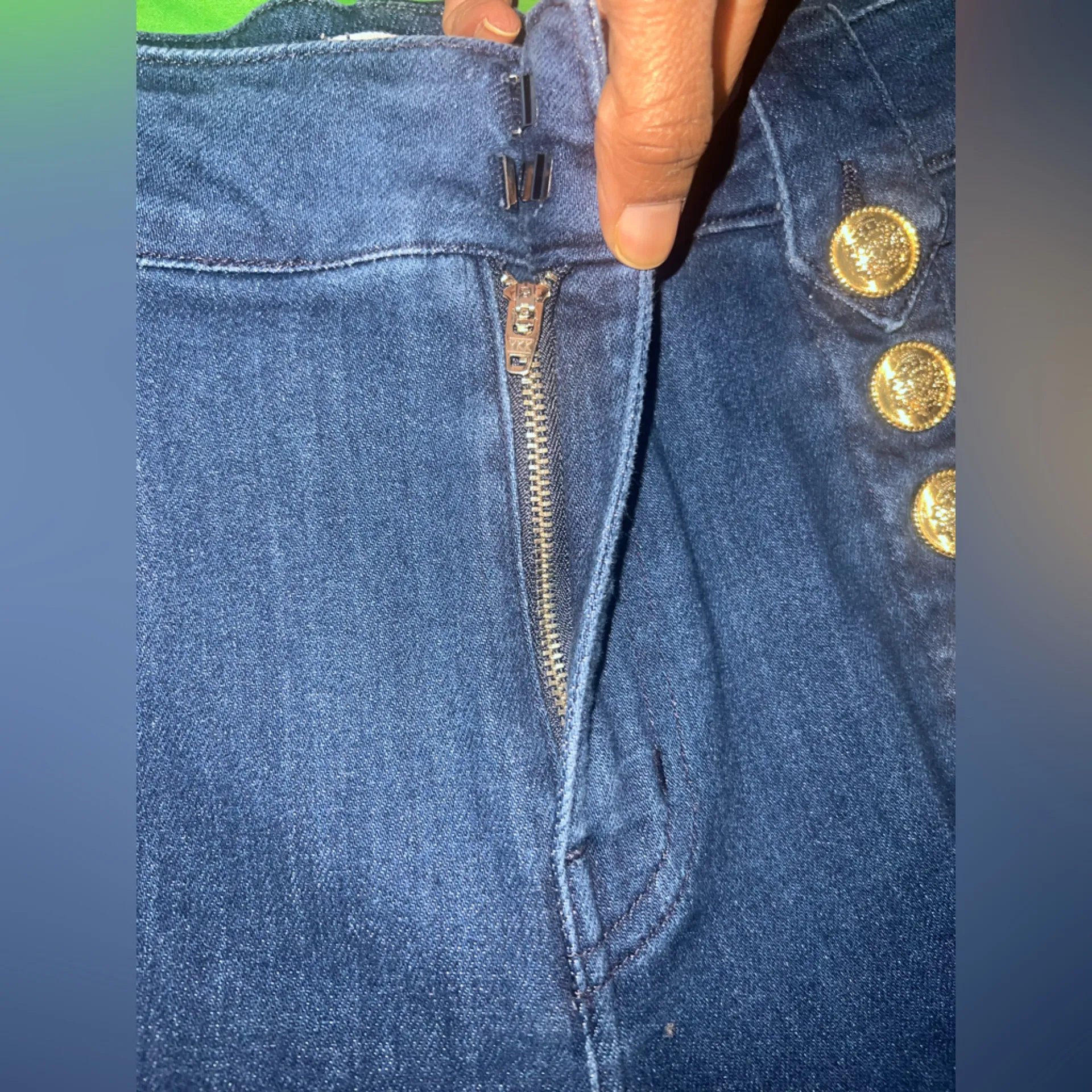 Derek Lam 10 Crosby Robertson Cropped Sailor Jeans w Gold Button Accents sz 27 - Image 7