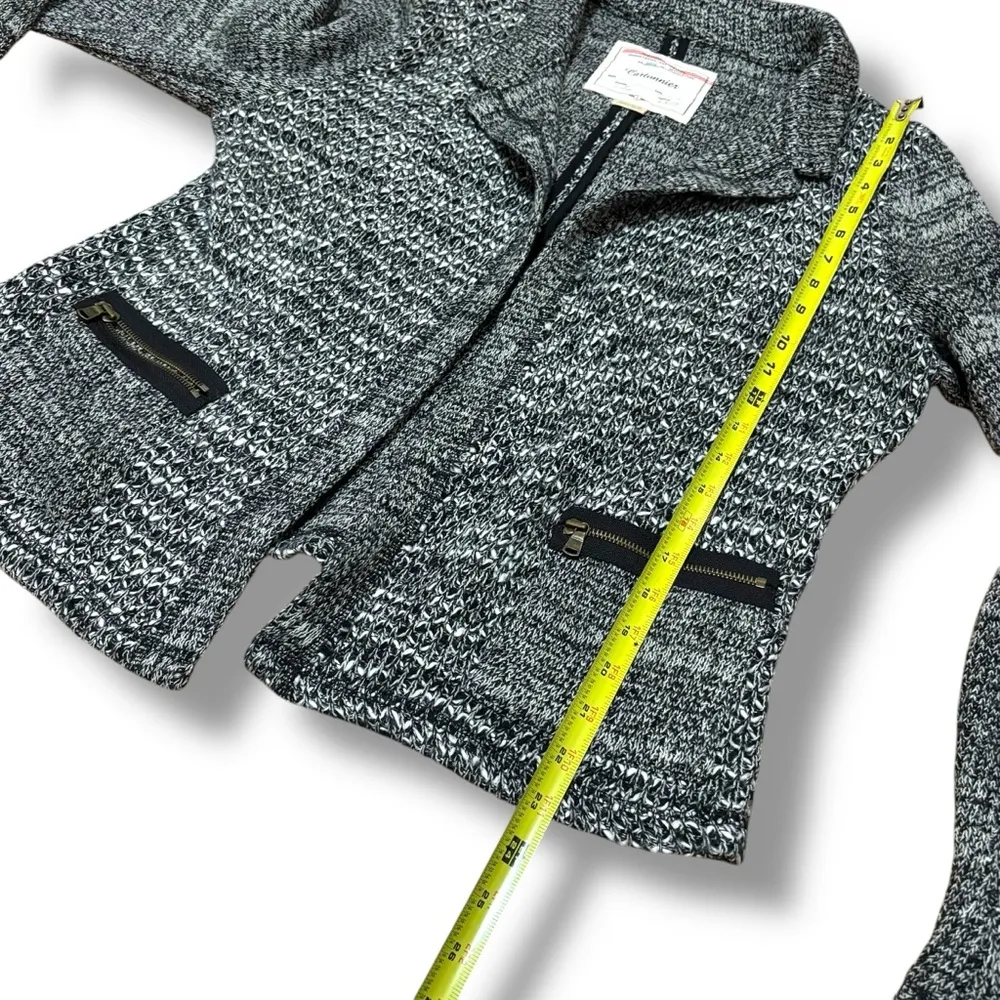 Cartonnier Anthropologie Black White Cream Knitted Open Blazer Cardigan Large - Image 7