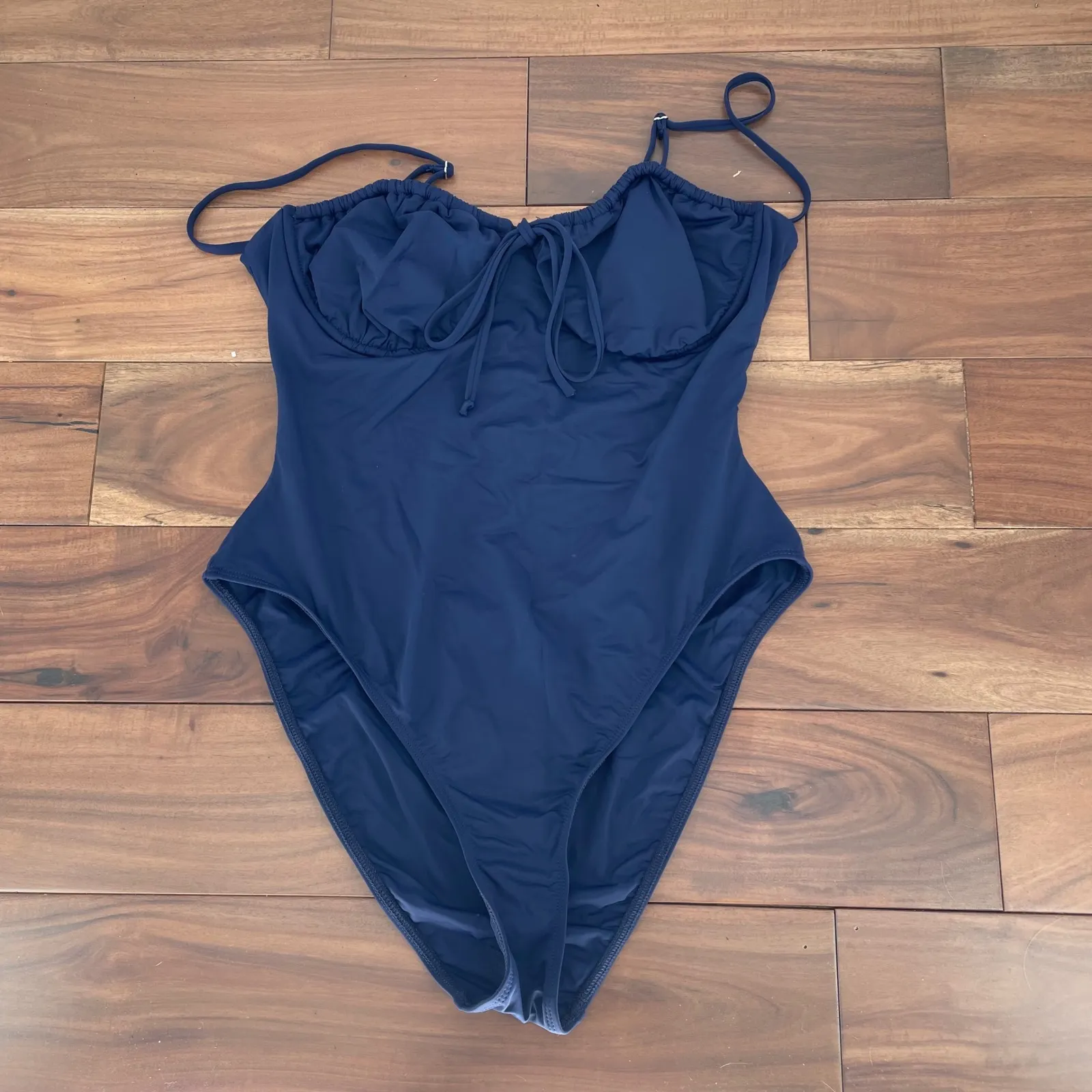 Lulus Sweet Dive Navy Backless Underwire One-Piece Swimsuit Size XL - Image 2