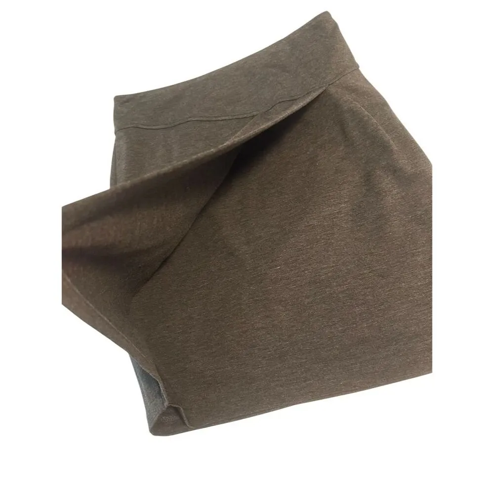 Kensie Women's Gray Knit Asymmetrical Wrap Skirt Size L Knee Length - Image 3