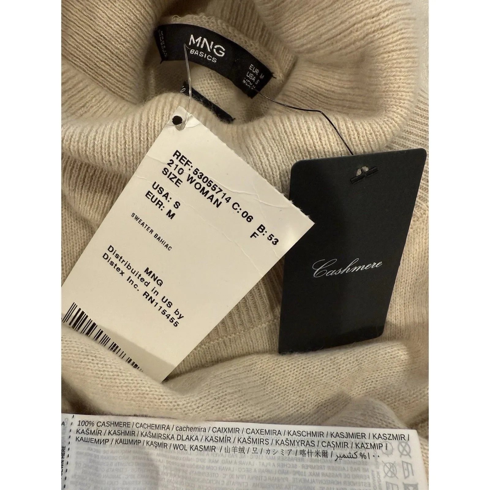 NEW MNG Sweater Womens Small 100% Cashmere Turtleneck Quiet Luxury Minimalist - Image 3