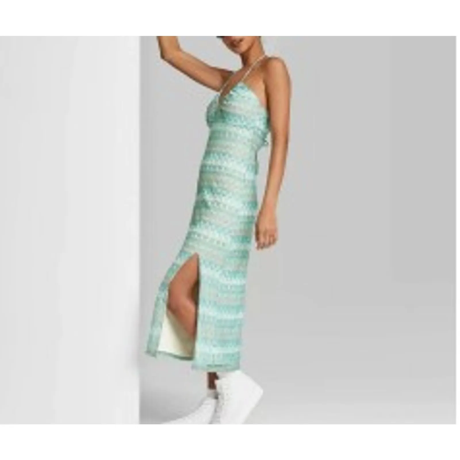 Wild Fable Women's Light Aqua Blue Crochet Slip Dress - Size XL - NWT - Image 8