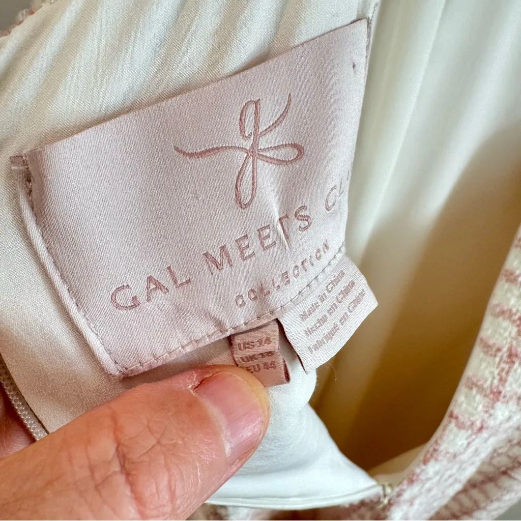 Gal Meets Glam Anthropologie Evangeline Windowpane Plaid Boucle Dress Size 14 - Image 8