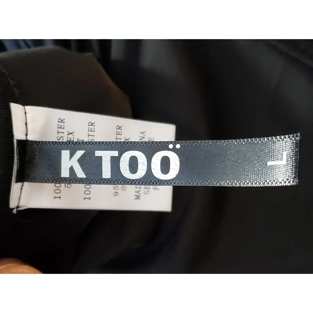 K Too Long Maxi Dress Womens Large Black Gold Sequin Sleeveless Round Neck - Image 3