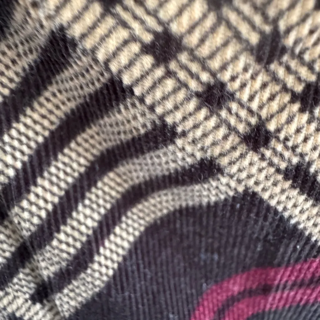 Corduroy Brown and Tan Plaid Skirt woman’s sz 8 - Image 3