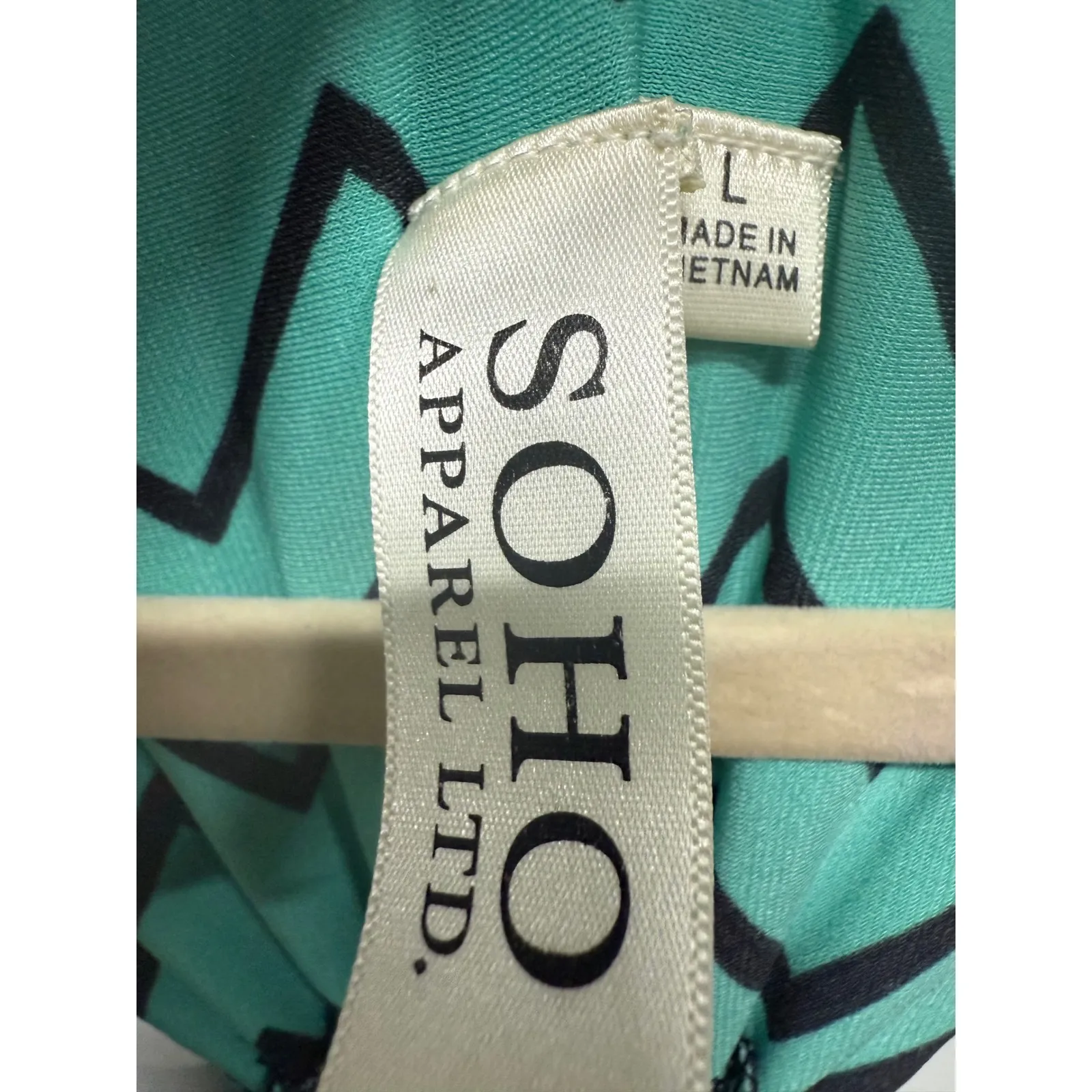 Black Teal Chevron Maxi Dress 2000's Style Preppy Vacation Resort Beach Size L - Image 5