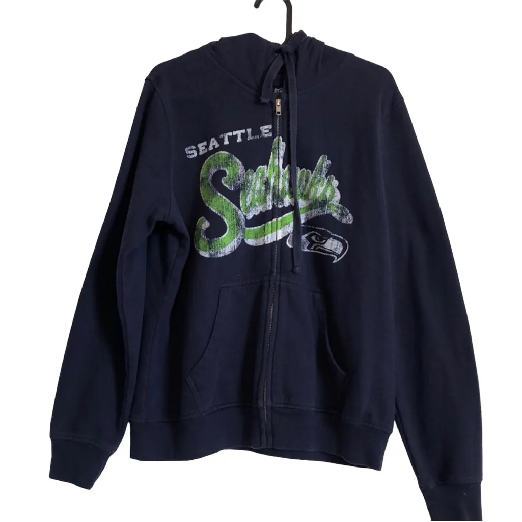 Seattle Seahawks zip up hoodie sweatshirt NFL women’s size‎ XL - Image 7