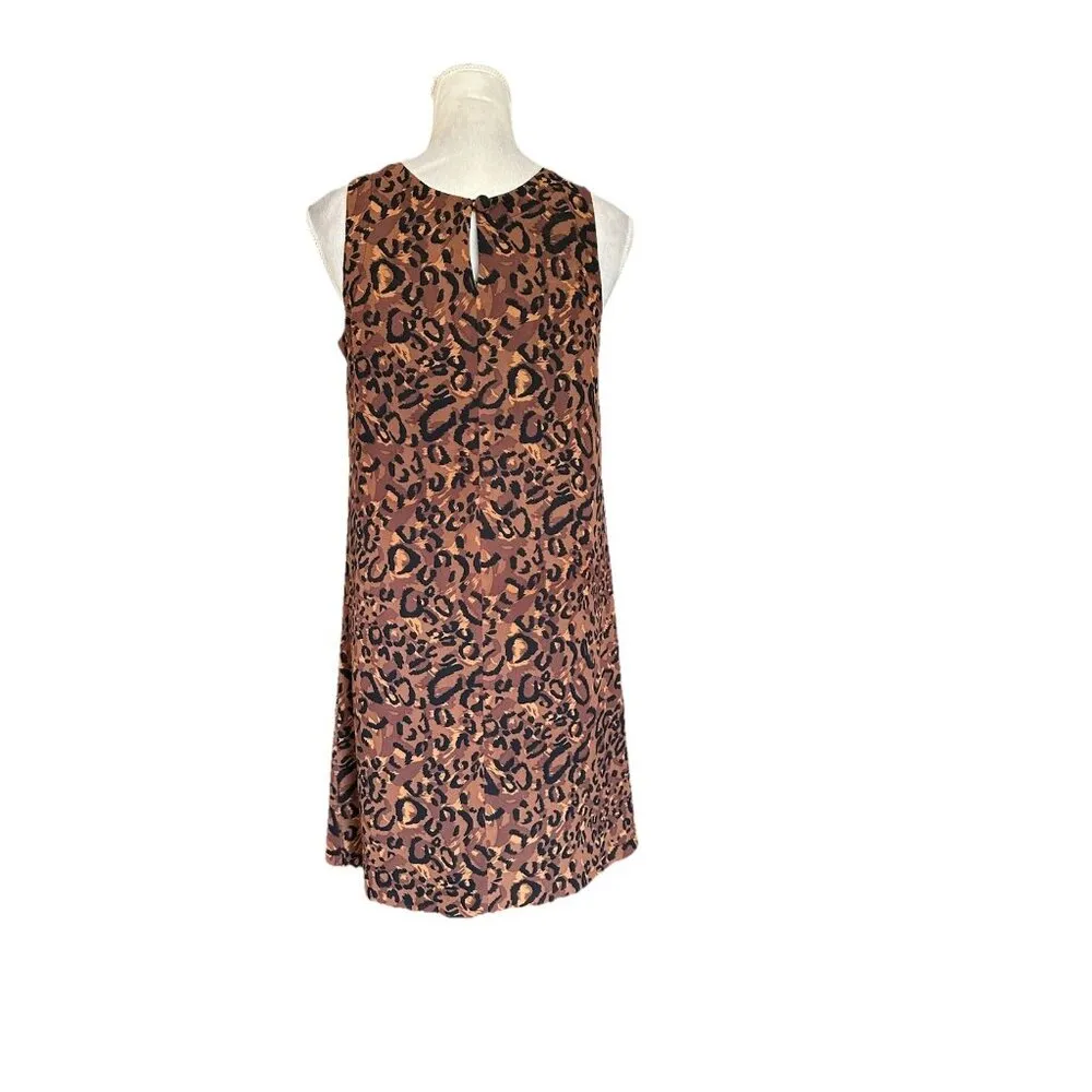 Jones New York Size 8P Leopard Print Dress Sleeveless A-Line Office Casual Basic - Image 2