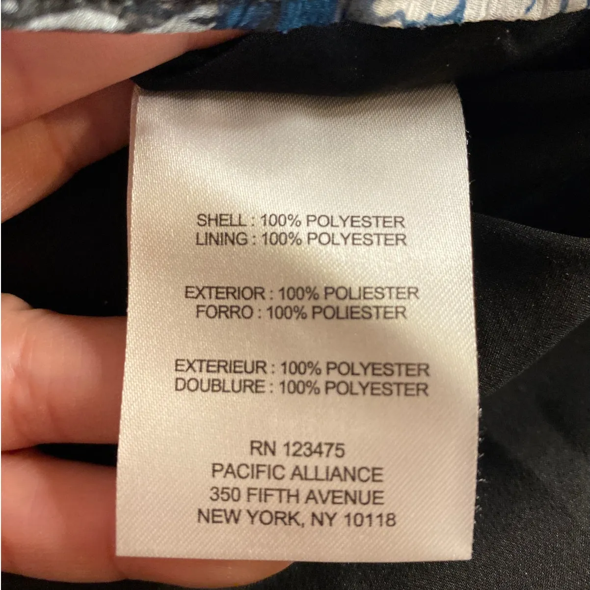 Elegant Floral Print Blouse Blue & Black Jones New York Size XL - Image 4