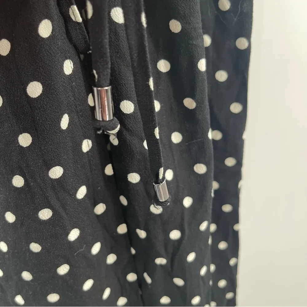 NEW FREE PEOPLE Midi Skirt Size 2 Cutie Crossing Black Polka Dot Ruched NWOT - Image 9