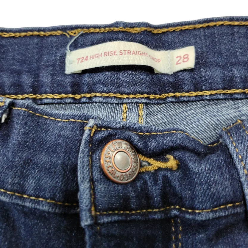 Levi's Jeans Size 28 W28"xL26" Levi's 724 High Rise Straight Crop Jeans Stretch Women's Jeans - Image 7