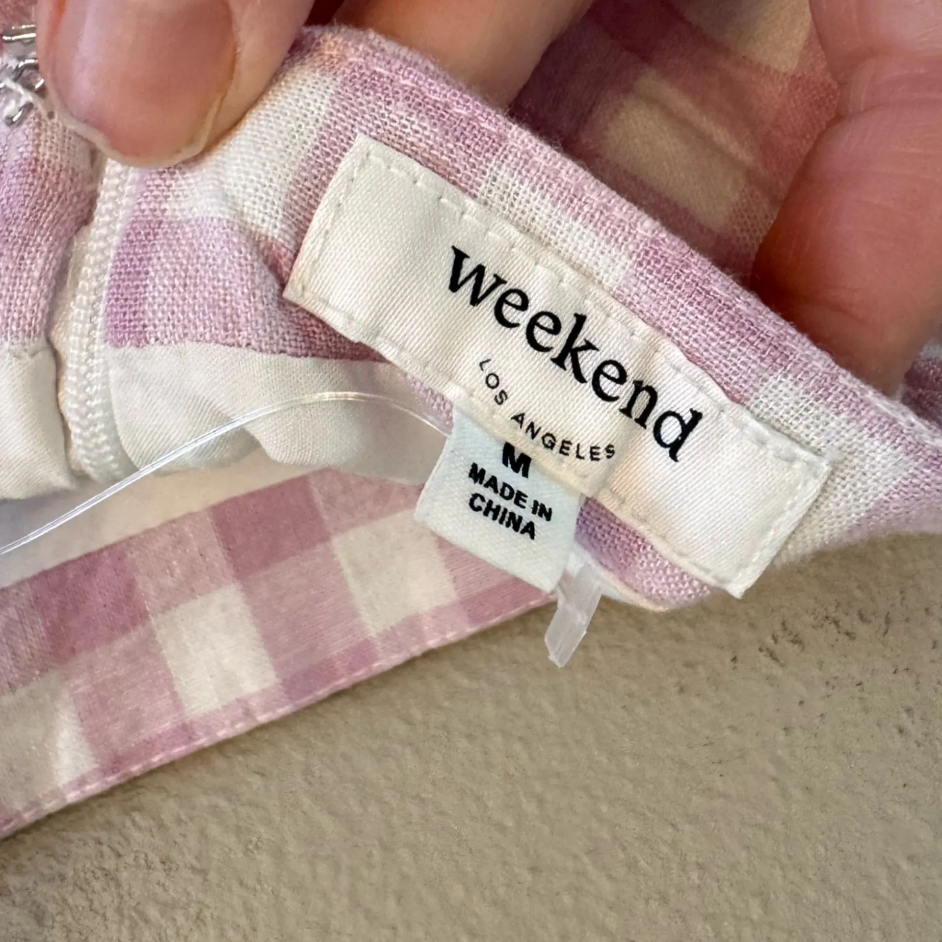 WEEKEND‎ Gingham Mini Dress Pink Size M - Image 6