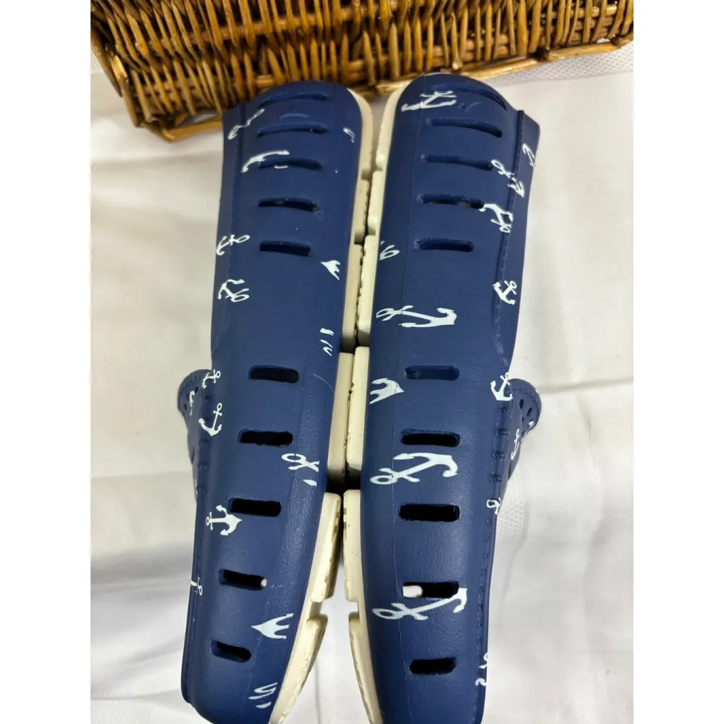 Women's Floafers Boat Shoes Blue/White Anchor Print Size 8 Blue - Image 6