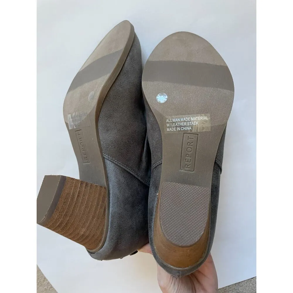 Report Scrunch Heeled Booties Boots Gray Brown Size 6.5 NEW - Image 8