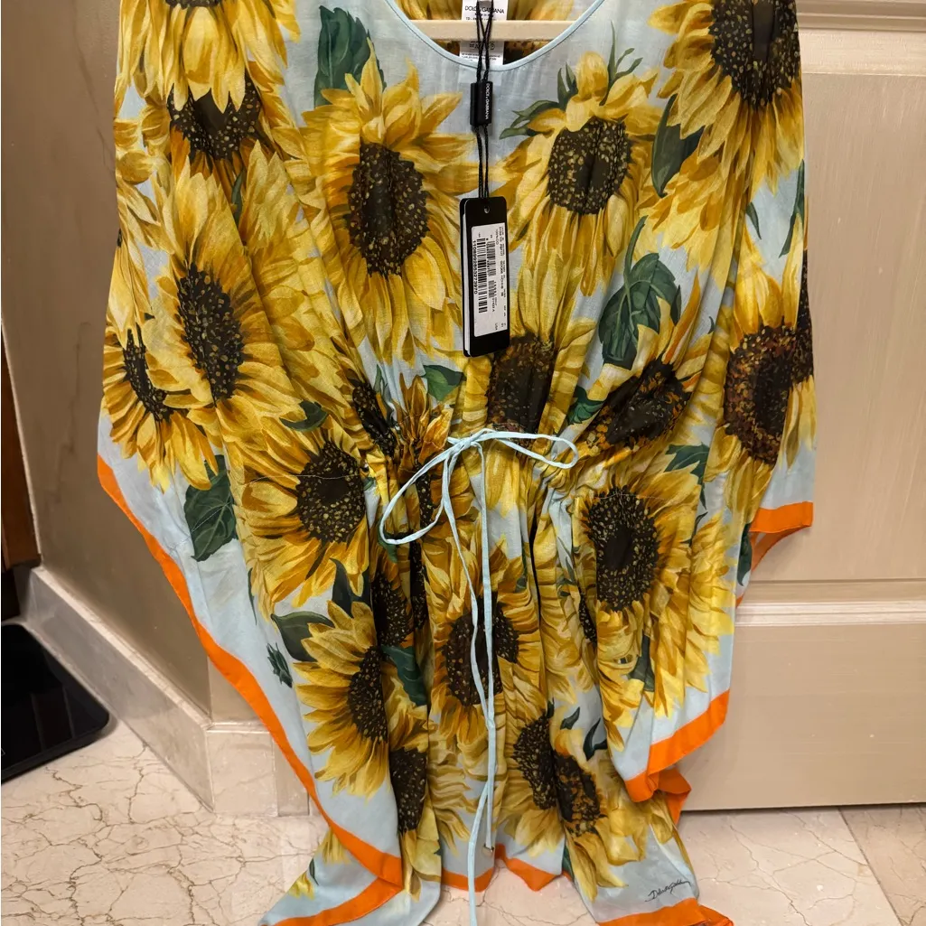 Dolce & Gabbana Authentic New With Tags  Sunflower Cover up - Image 5