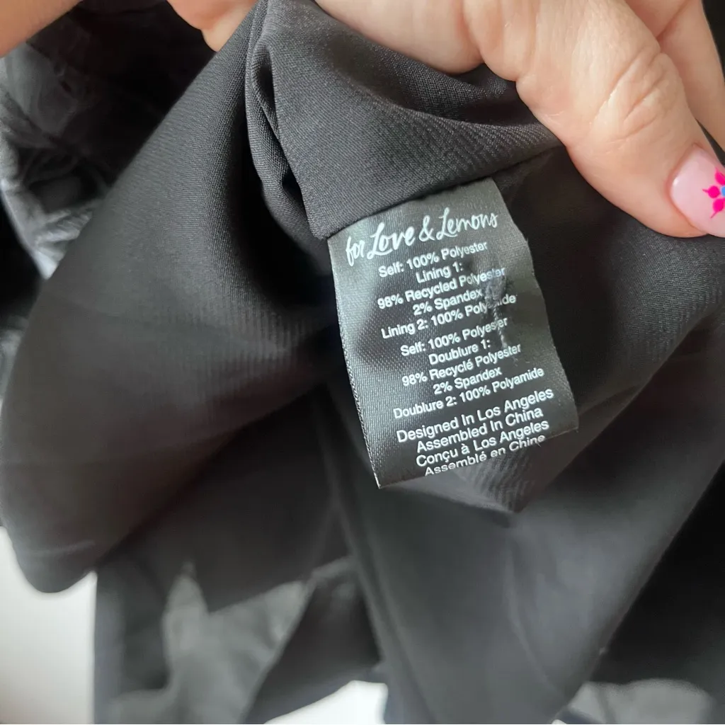 For Love and Lemons Faith Black Floral Jacquard Underwire Mini Party Dress L - Image 9