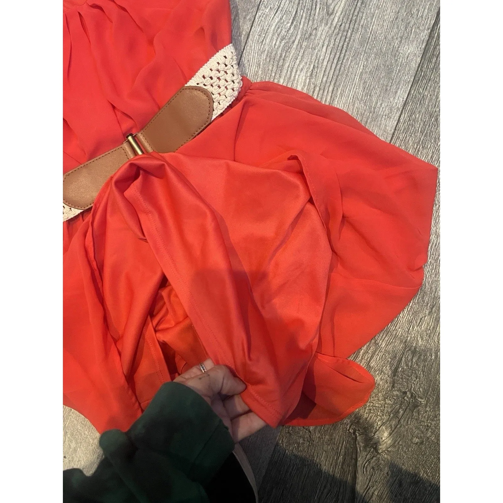 NWT BCX Womens Red Sleeveless Dress Medium with Belt Polyester - Image 4