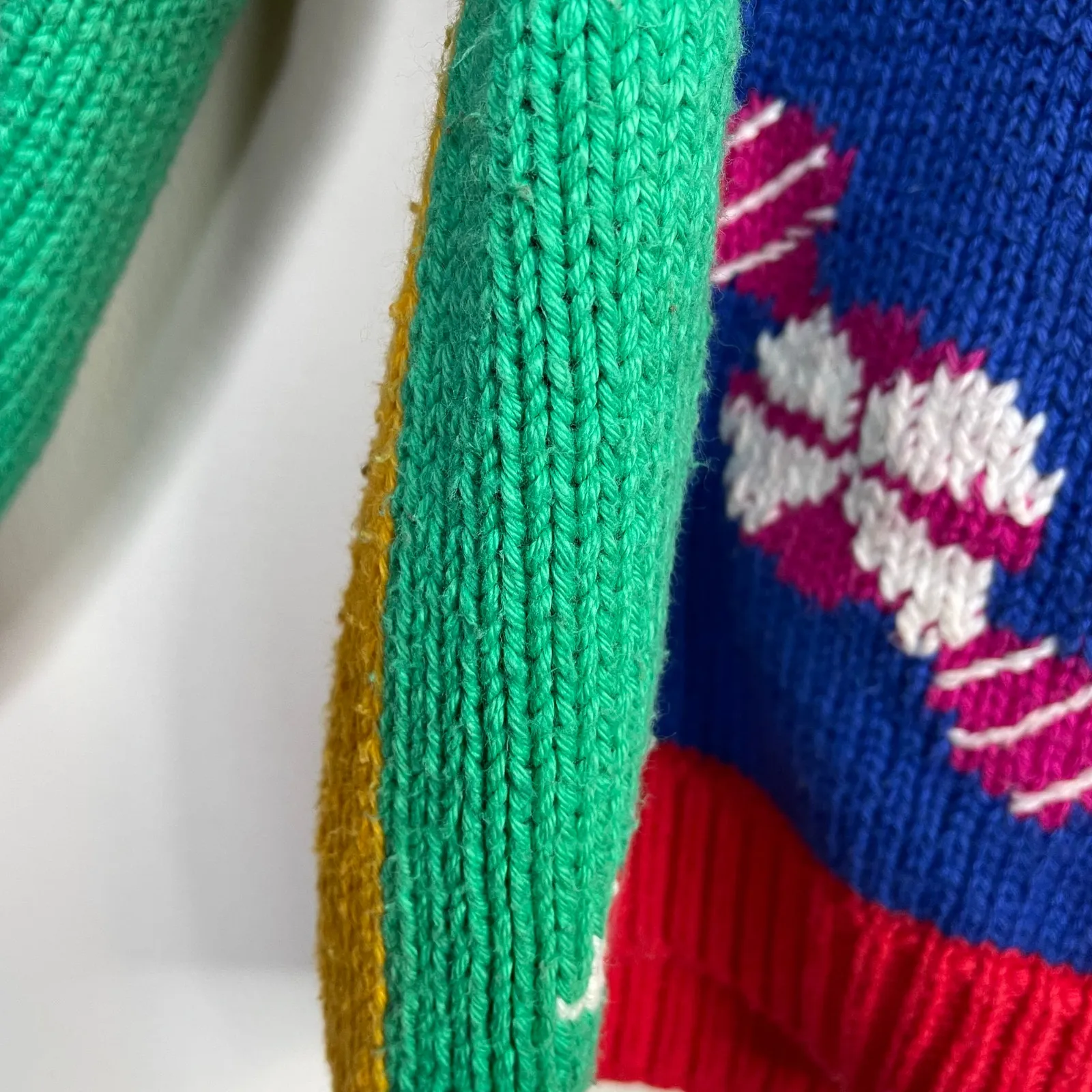 Vintage Lumy Handknit Peruvian Christmas Candy Sweets Cotton Sweater womens M Multiple Size M - Image 4