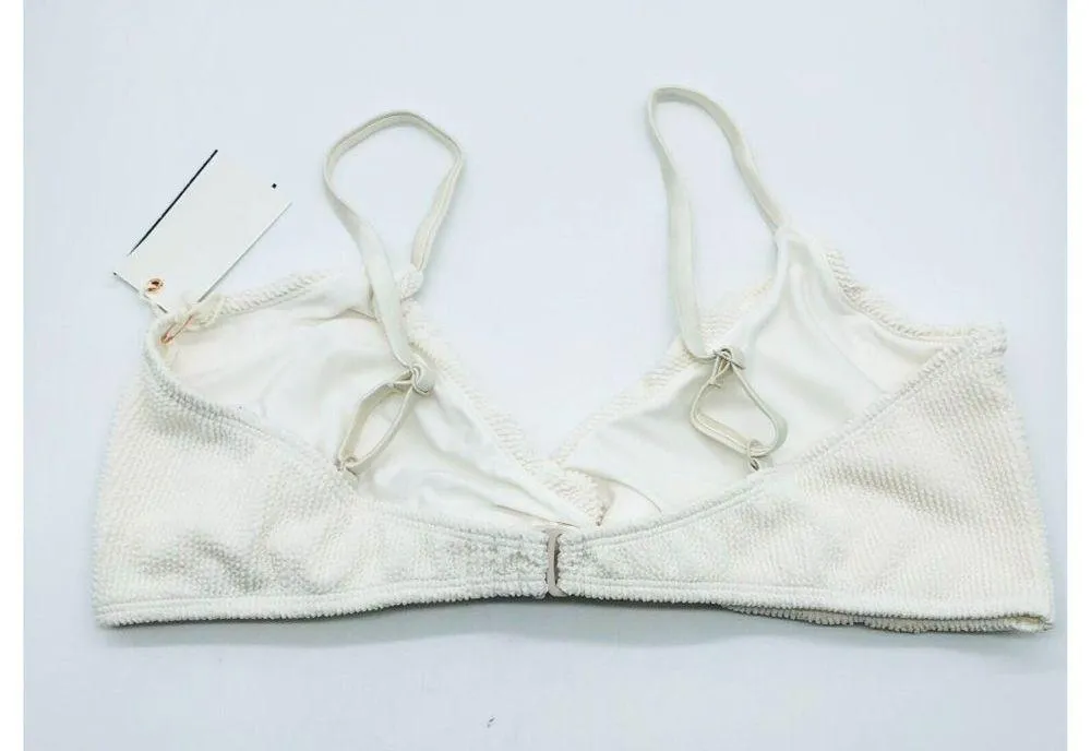Good American Crinkle Always Fit Twist Bikini Top Textured Ivory 0 US XS - Image 3